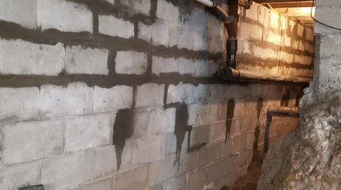 Basement with cracks in walls