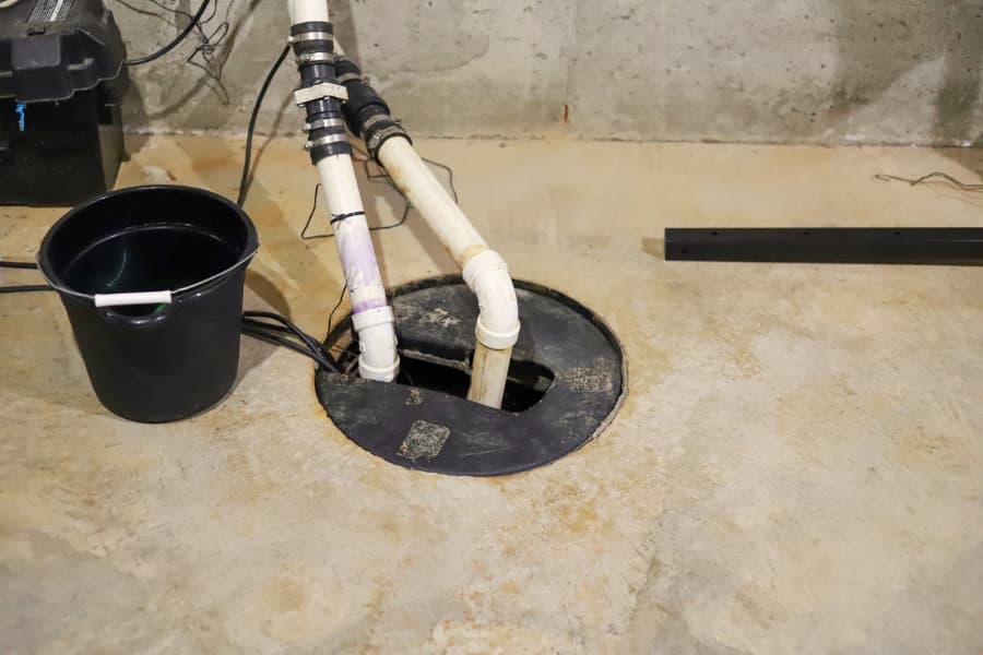 Sump pump in basement of home